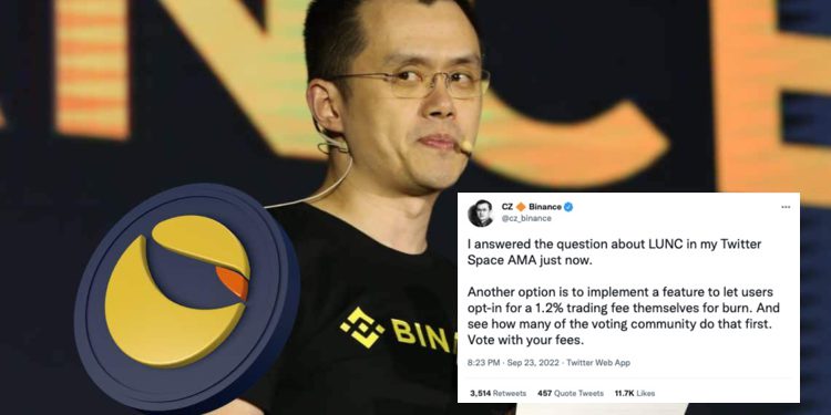 赵长鹏谈LUNC引众怒！急声明：币安会给所有人1.2%烧币选项