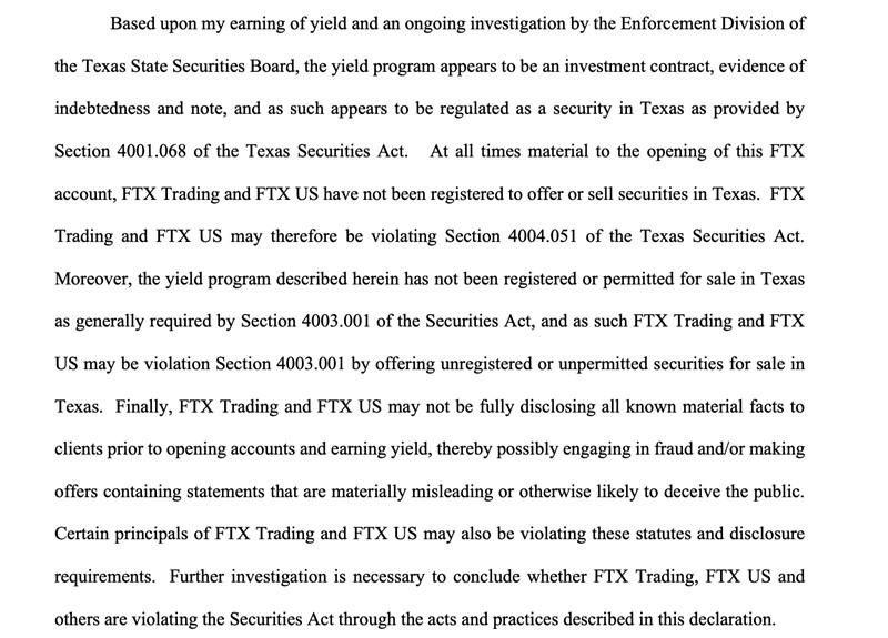 FTX、SBF正接受美国德州监管机构调查！质疑Voyager收购、固收产品-第2张图片-比特派