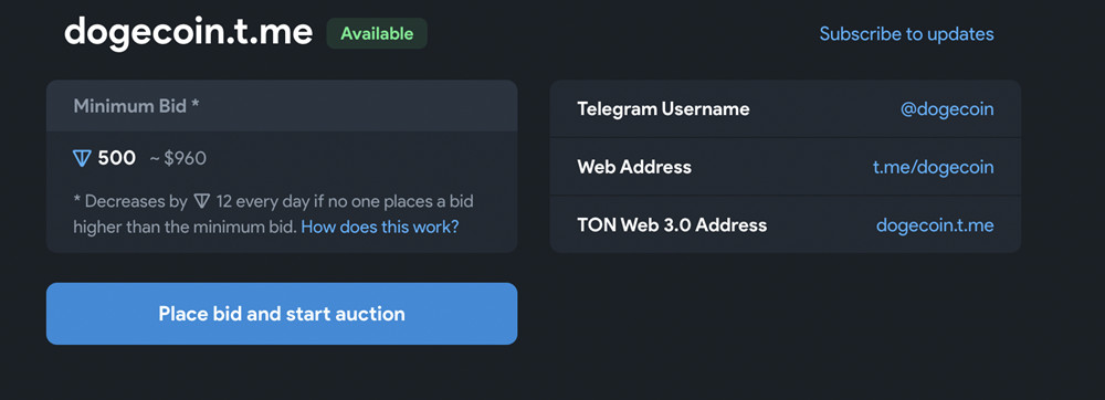 Telegram推出NFT拍卖场Fragment！首批用户名开启竞拍 仅接受Ton支付-第5张图片-比特派