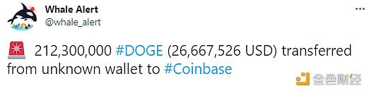 212,300,000枚DOGE从未知钱包转移到Coinbase-第1张图片-币安下载
