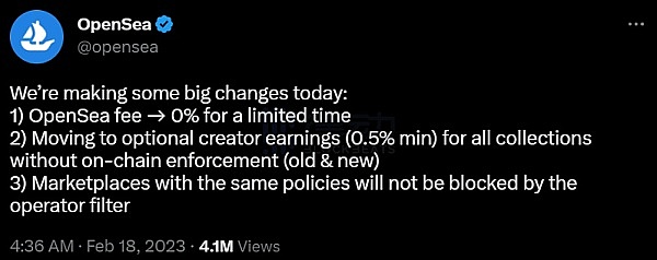 Blur来势汹汹OpenSea首次「被动防御」1