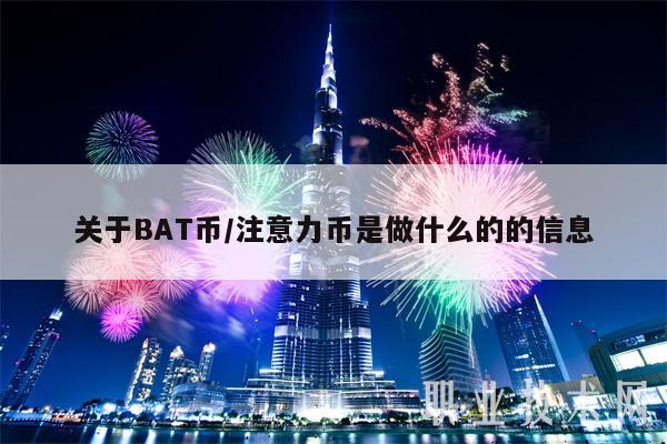 关于BAT币／注意力币是做什么的的信息-第1张图片-币安下载