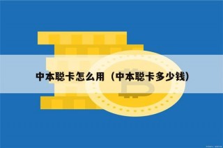 中本聪卡怎么用（中本聪卡多少钱）